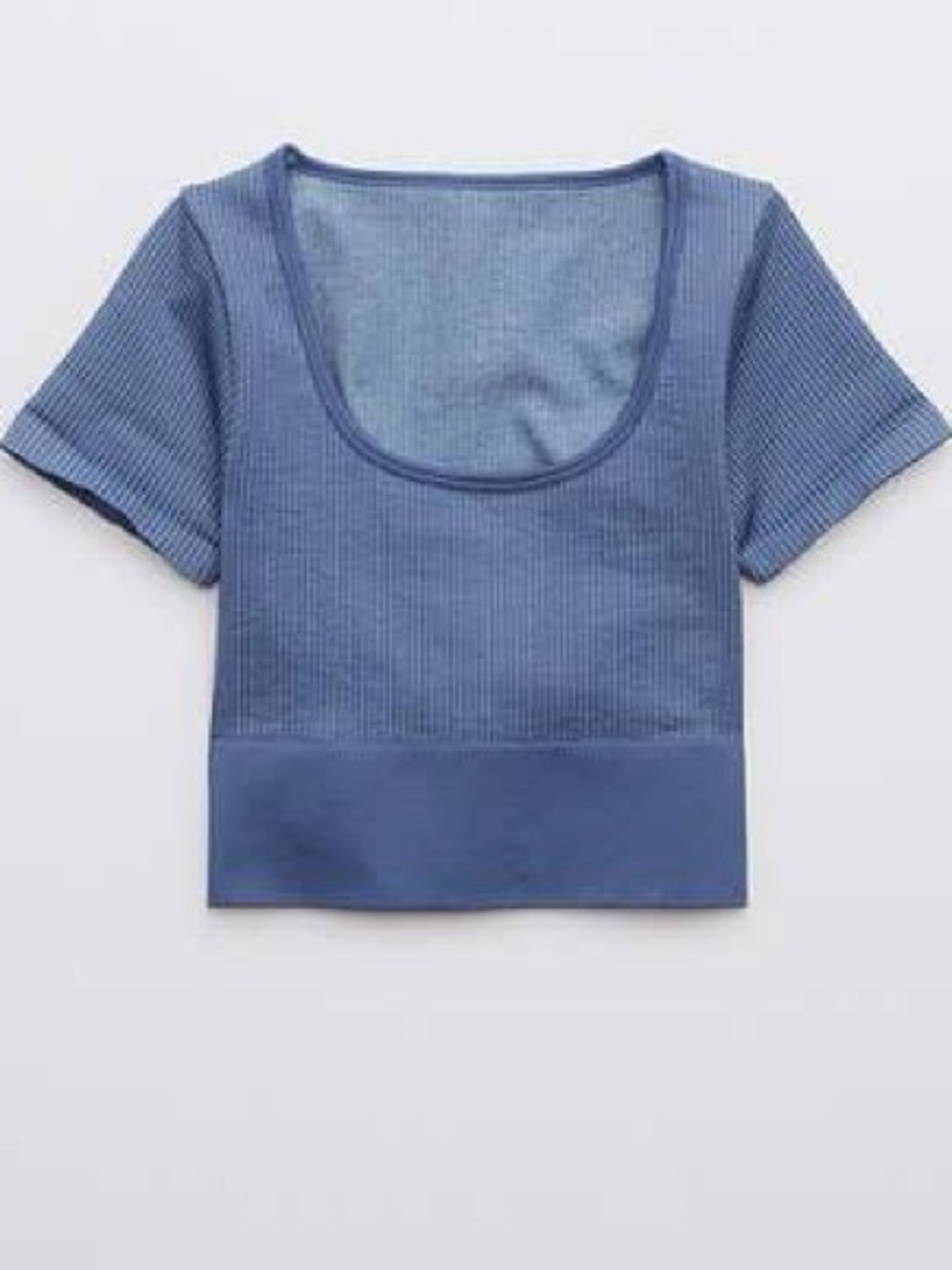 NWT OFFLINE By Aerie‎ Seamless Ribbed Cropped T-Shirt 💙 | Size Large